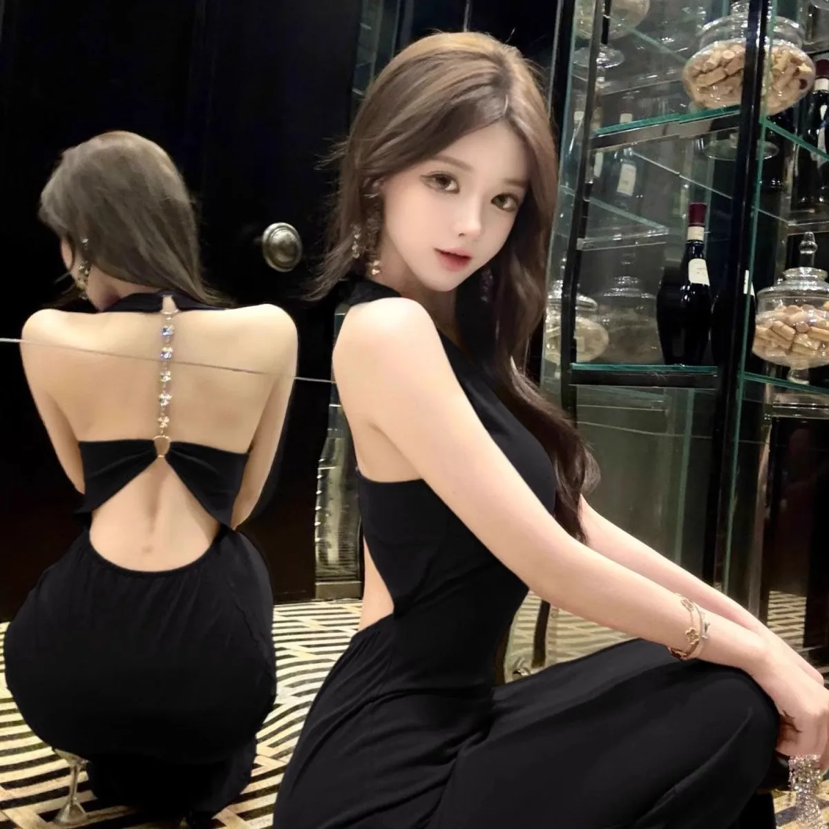 Robes sans manches pour femmes, robe de plage d'été, avec des appliques brodées, froncées, perceuses smockées, perles incrustées