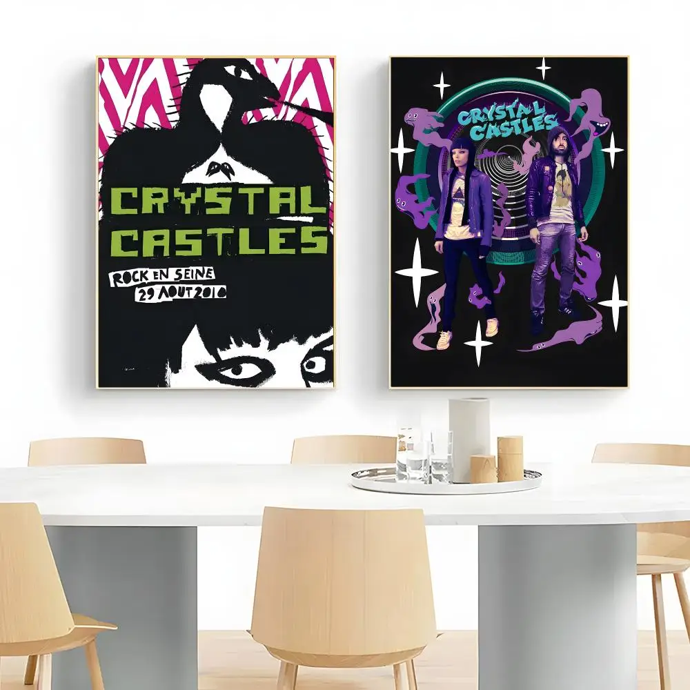 Electronic Band C-Crystal Castles Poster Frameless Peel-and-Stick Removable Wall Art Print
