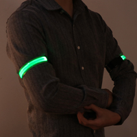 3 Pcs Luminous Armband Glowing Wristbands Reflective Armbands Fashion Led Light Safety Slap-on Fluorescent Bangle