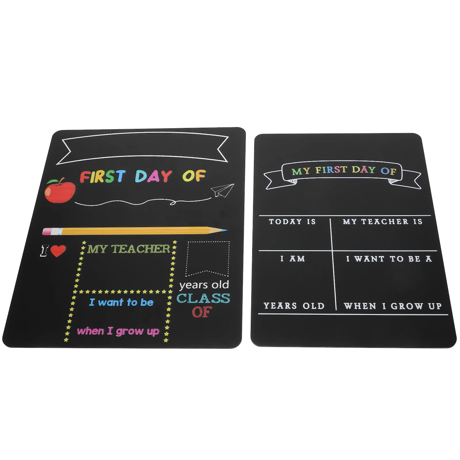 2 stuks dubbelzijdig terug naar school schoolbord herbruikbaar bord voor eerste dag kleuterschool basisschool
