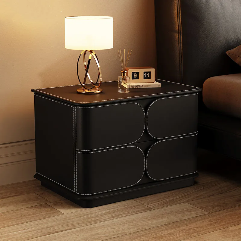 Premium Aesthetic Bedside Table Italian Minimalist Space Saving Vintage Nightstand Storage Modern Szuflada Home Furniture