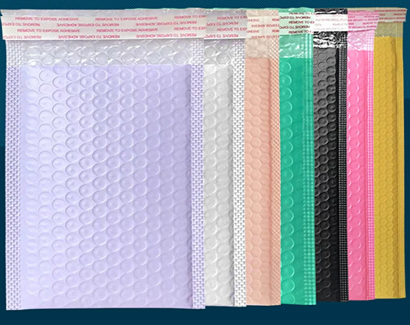 

50 шт. фиолетовых пузырчатых почтовых пакетов, мягкие почтовые конверты, самоклеящиеся полиэтиленовые пакеты для упаковки и отправки