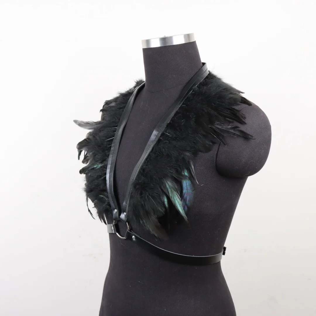 중세 벨트 인조 깃털 PU 가죽 벨트 할로윈 의상 소품 무대 공연 의상 벨트 소품 코스프레