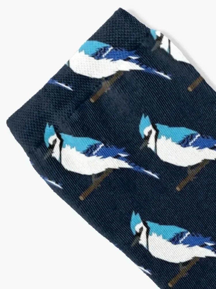 Geometric Bluejay Bird Socks winter gifts aesthetic Antiskid soccer Socks Ladies Men's