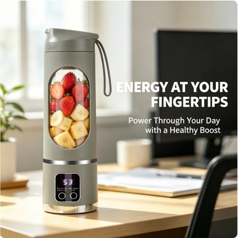 Mini liquidificador portátil recarregável, mixer multifuncional para suco de frutas, smoothie e milkshake