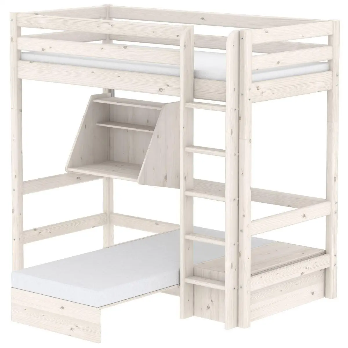 Rangka Tempat Tidur Loteng Asrama Susun Tempat Tidur Kayu untuk Anak Dewasa dengan Meja Klik dan Modul Tidur Casa