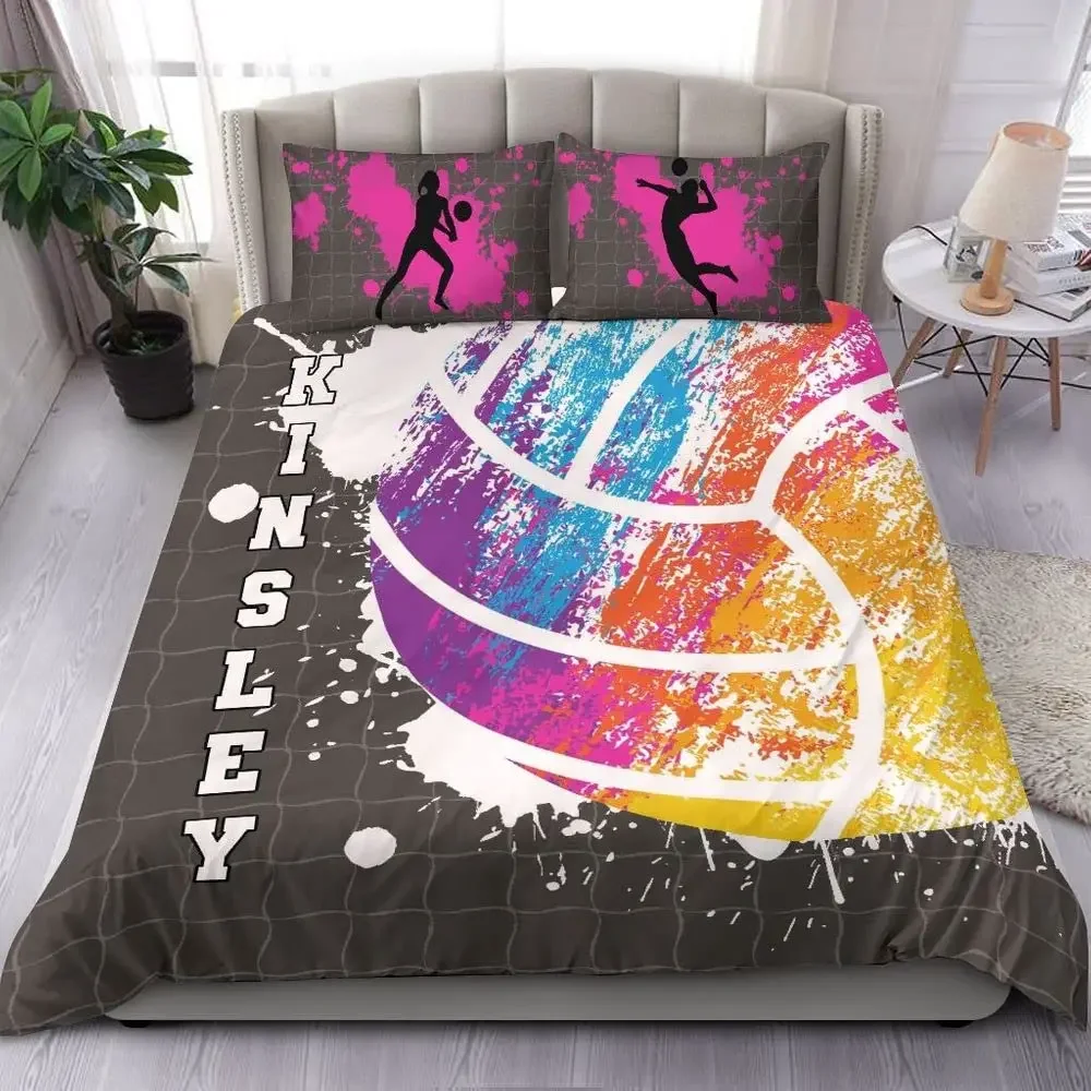 Volleyball Single King Queen Duvet Cover Ball Sport Bedding Set Geometry Honeycomb Quilt Cover Black Polyester Comforter Cover