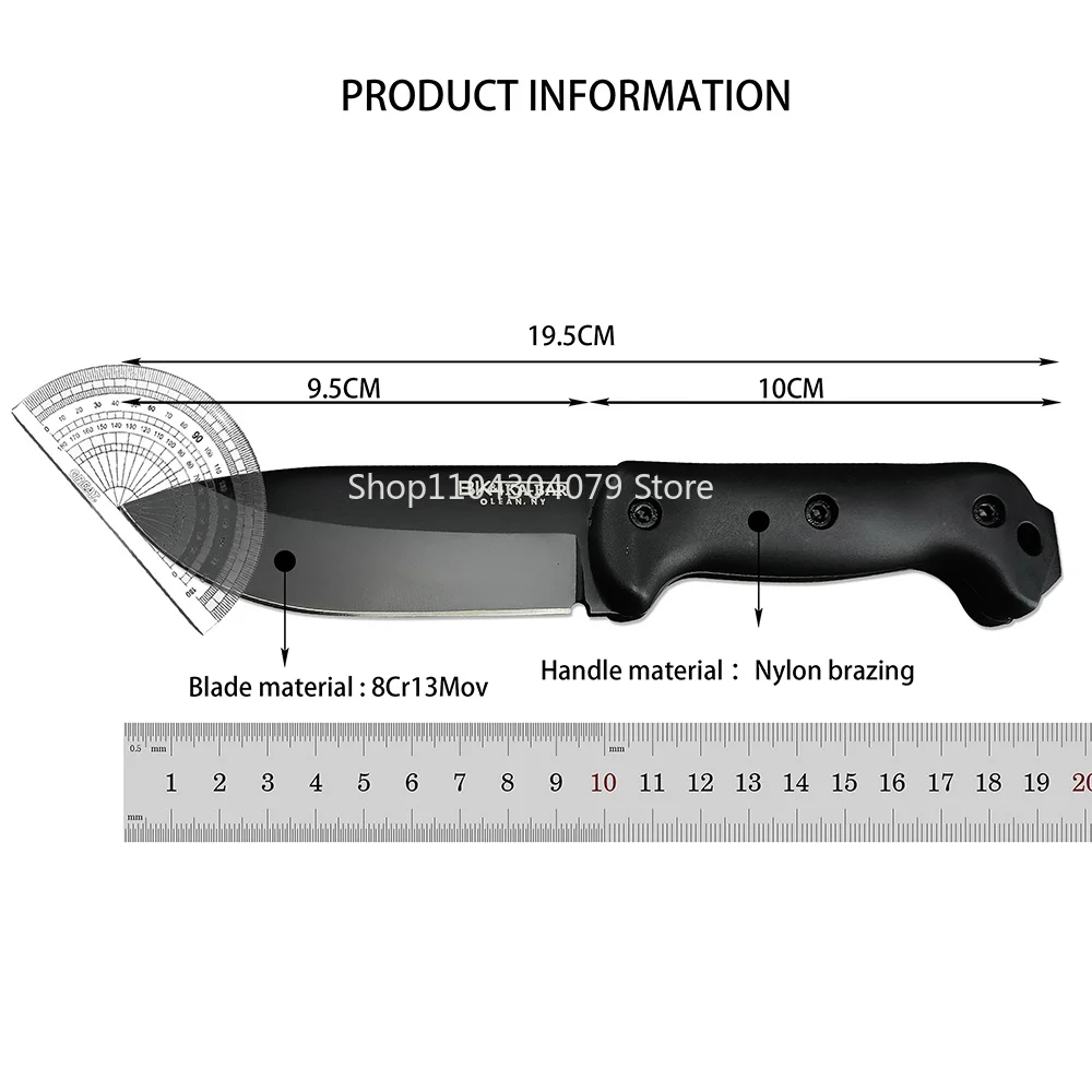 Durable Fixed Knife- BK2 Nylon Fiber Handle Camping Fishing Trekking BBQ Climbing Backpacking Exploration Cutting EDC Tool