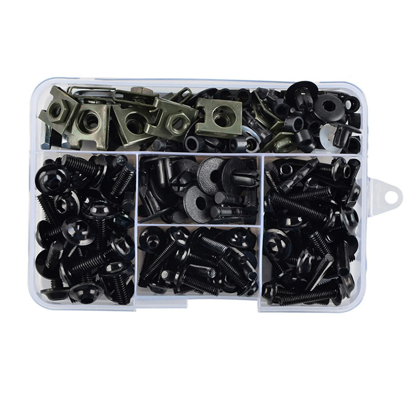 

195PCS Motorcycle Fairing Bolt Screw Nut Kit Bodywork Screws Motorcycle Universal Kit Black