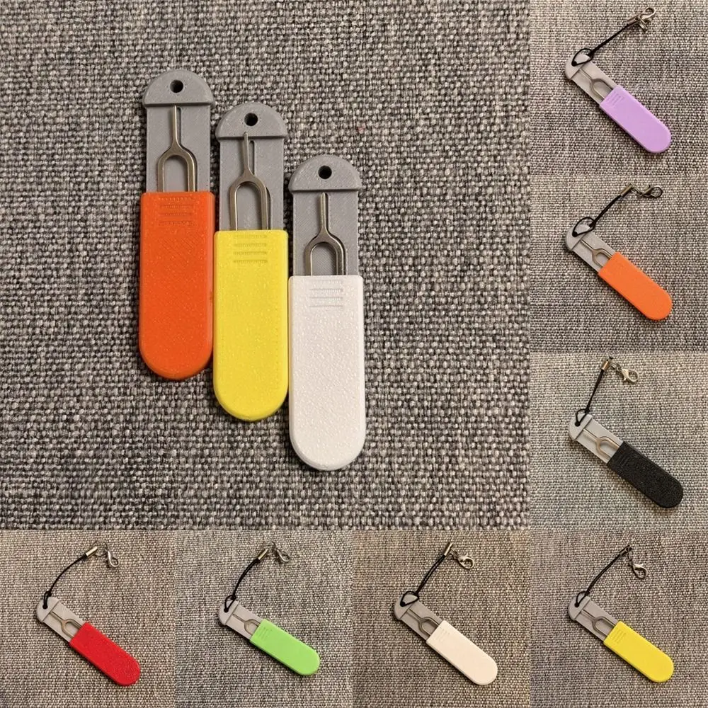3D Printed SIM Card Ejector Pin Storage Box with Eject Pin with Keychain SIM Card Ejector Tool Universal Top Pin Organizer