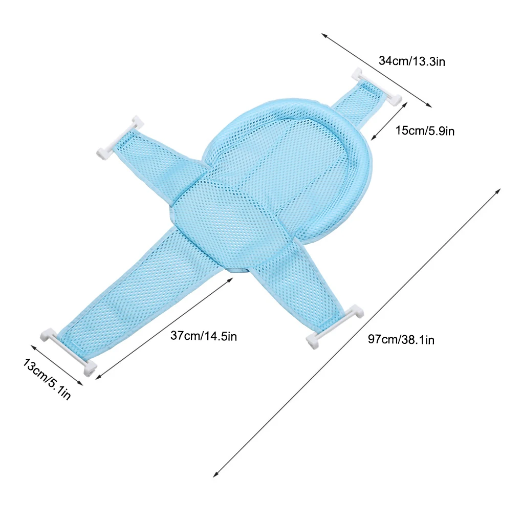 Polymères de bain pour nouveau-nés, oreiller de baignoire, coussin réglable, doux, anti-alde, haute élasticité, filet de bain en forme de croix, berceau de douche