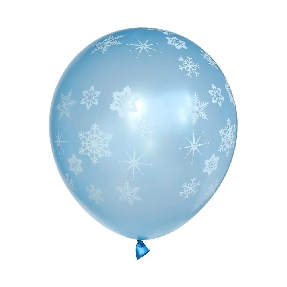 10Pcs Snowflake Birthday Balloons 12inch Snow Frozen Snowflakes Transparent Balloons Birthday Decoration Christmas Party Decor