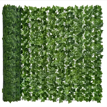 50 x 200 cm künstliche Efeu-Hecke, grünes Blatt, Zaunplatten, künstlicher Sichtschutz, Zaun, Bildschirm für Zuhause, Outdoor, Garten, Balkon, Dekoration, 1 x 3 m