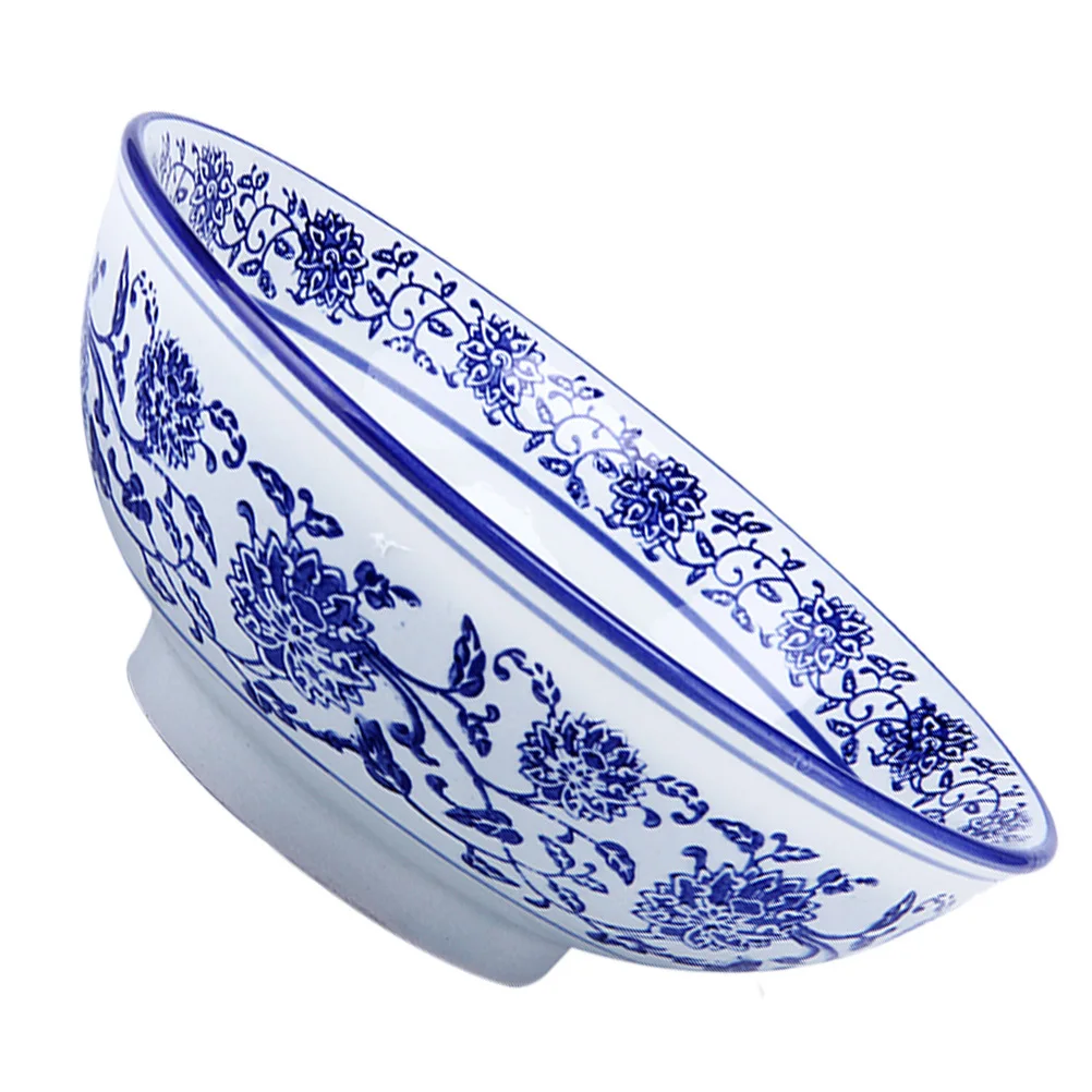 

1Pcs Ceramic Soup Container Retro Design Exquisite Patterns Easy to Clean Suitable for Noodles Soups Salads Home Use