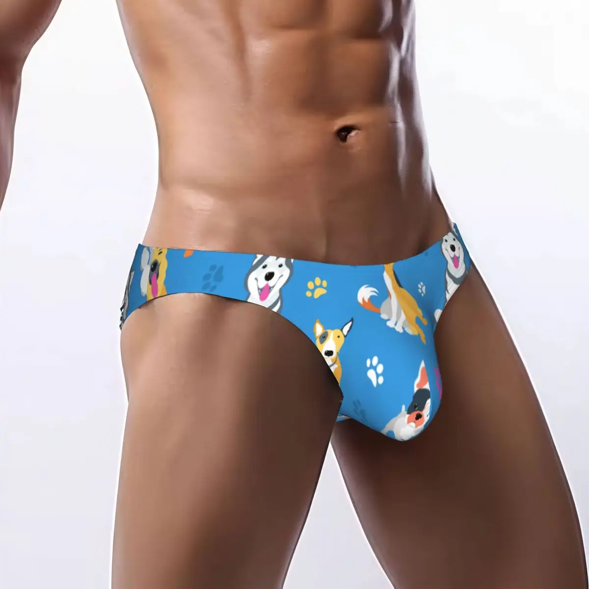 Men's Underwear Briefs Cartoon Dogs And Footprint Sexy Underpants Male Panties Bikini Underwear Ropa Pants