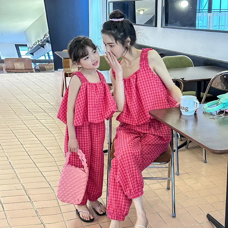 

Mother and Daughter Clothes Set Mommy and Me Matching 2 Piece Sets Women Vacation Outfits 2024 Summer Baby Girls Clothing Suit