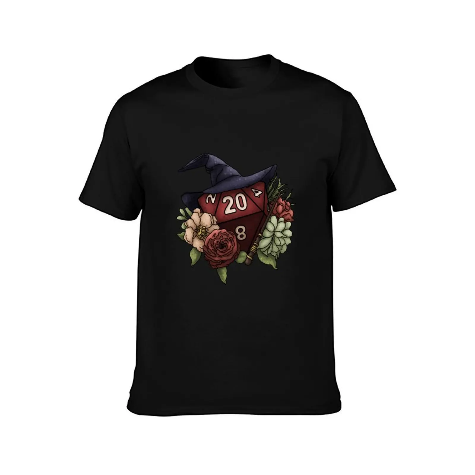 Wizard Class D20 - Tabletop Gaming Dice T-Shirt Stylish Print Short Sleeve Tee T-Shirt