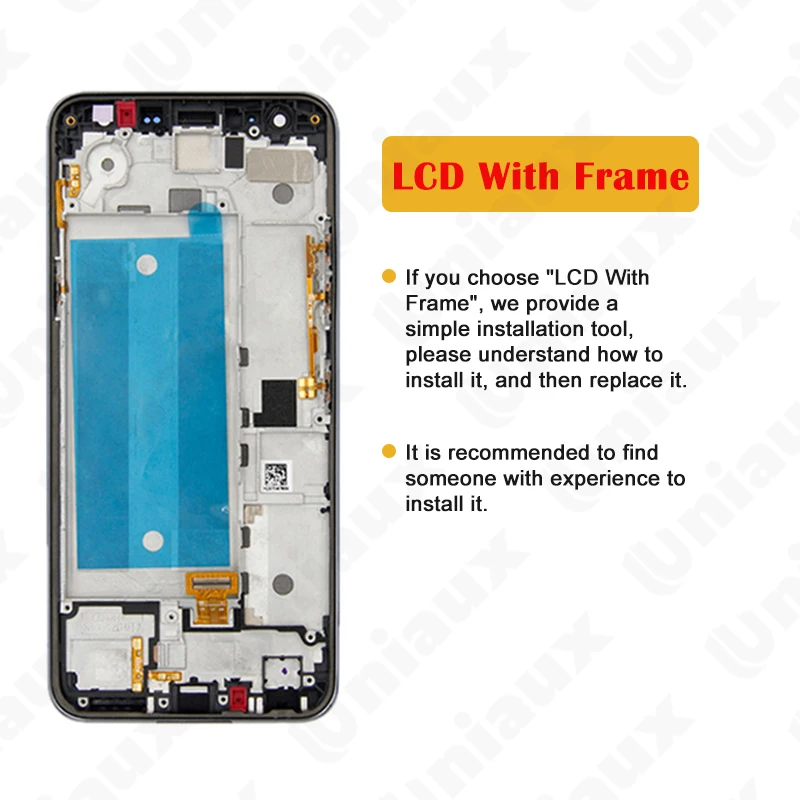 LCD touch screen digitizer for LG K40 lmx420, replacement with frame for LG X4 2019, K12 plus, 5.7 inch