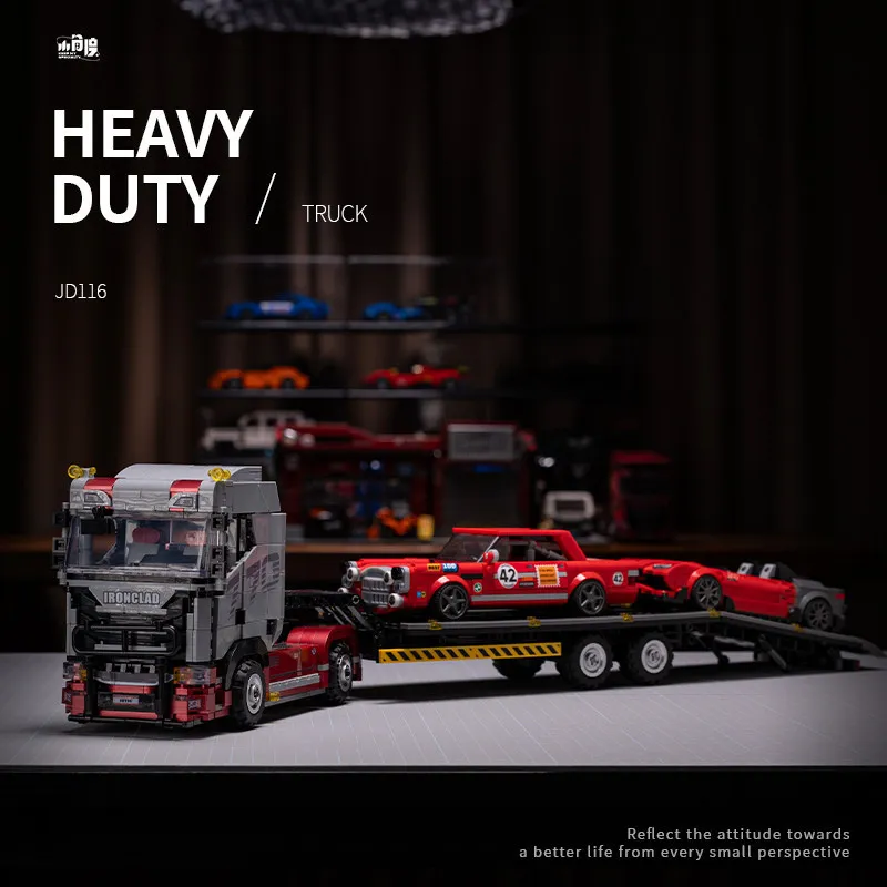 EN STOCK JD116 JD115 JD114 Bloques de Construcción de Camiones Técnicos, Modelo de Camiones Americanos, Ladrillos de Juguete para Niños, Regalo de Navidad