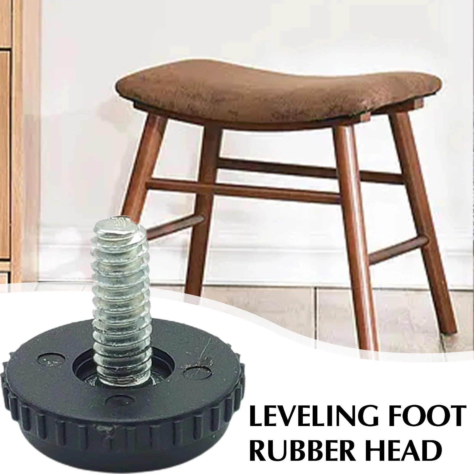 100pcs Rubber Head Adjustable Regulating Screw Heavy Duty Furniture Leg Levellers For Table Chair