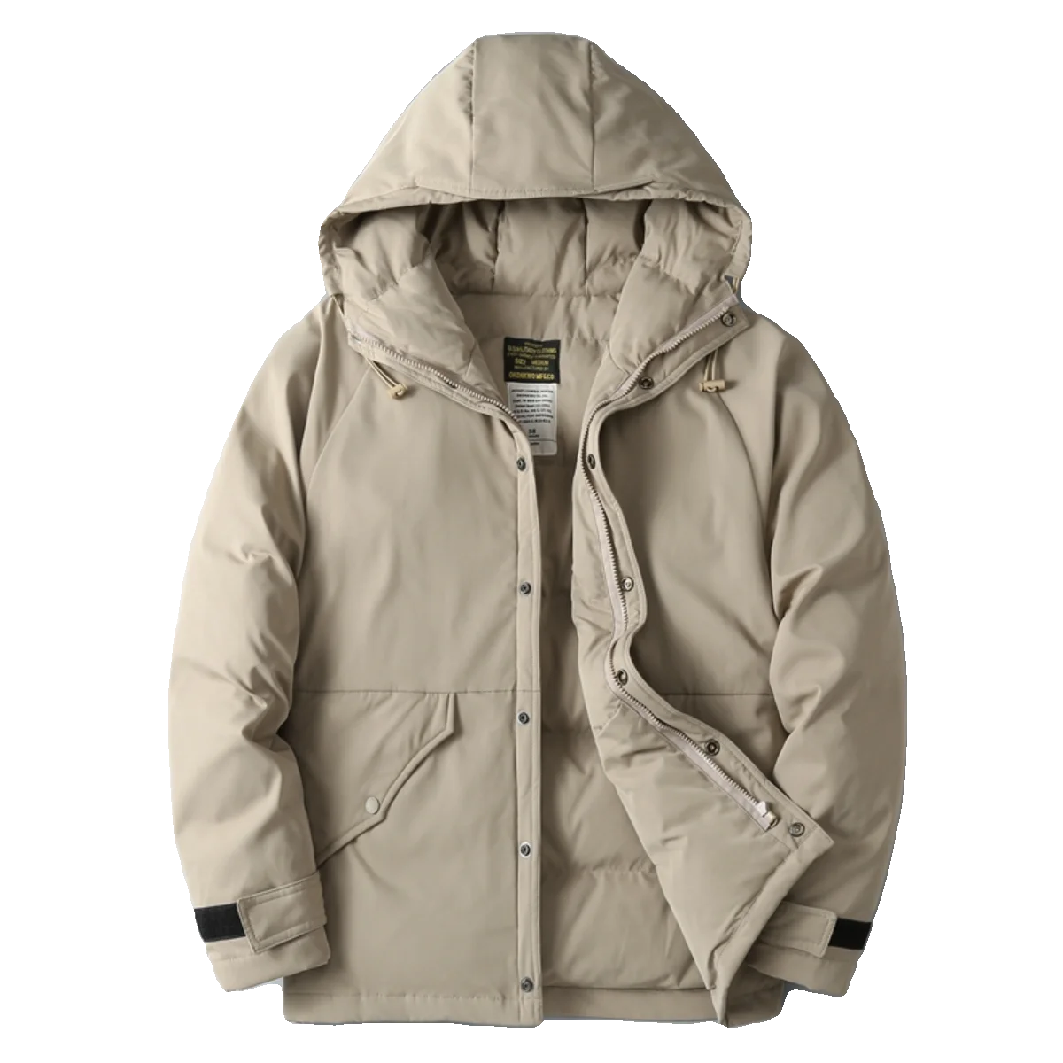 Inverno novo americano retro pato para baixo-preenchido carga puffer parka jaqueta com capuz amekaji masculino na moda grosso oversized trench coat