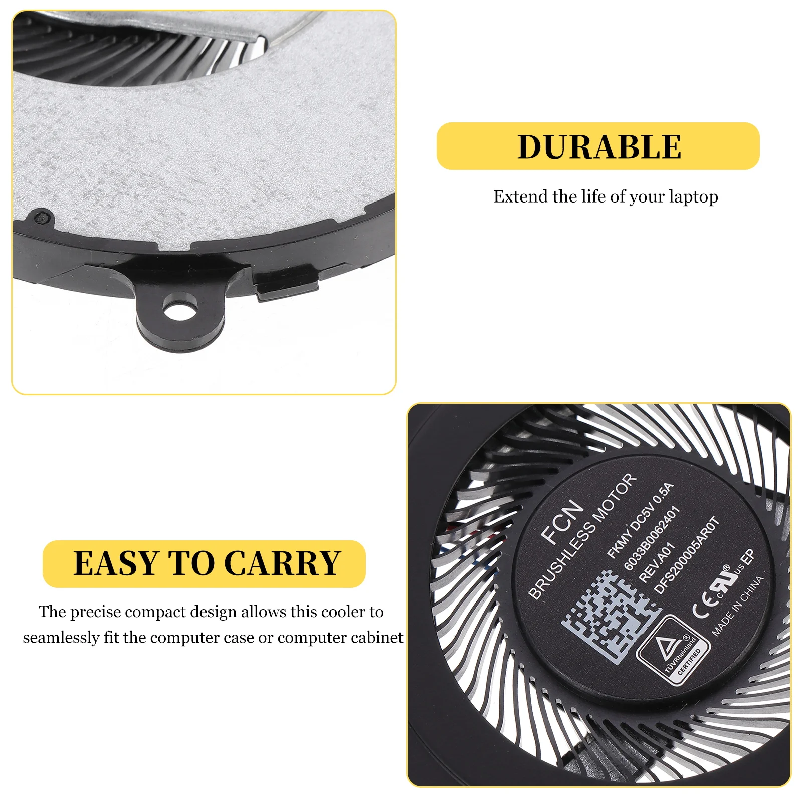 

High Performance CPU Cooling Fan Laptop Cooler Aluminum Heat Sink Electric Air Fans Computer CPU Fan Sturdy Blades Prevent