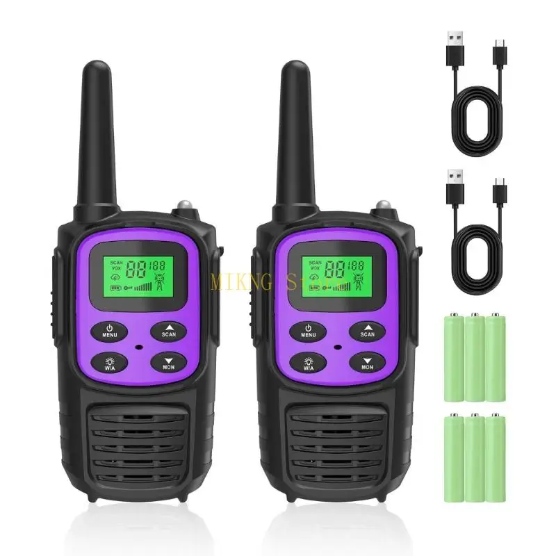 Radios ABS 2pcs para acampar con NOAA y VOX Características radio bidireccional para niños Mejor venta