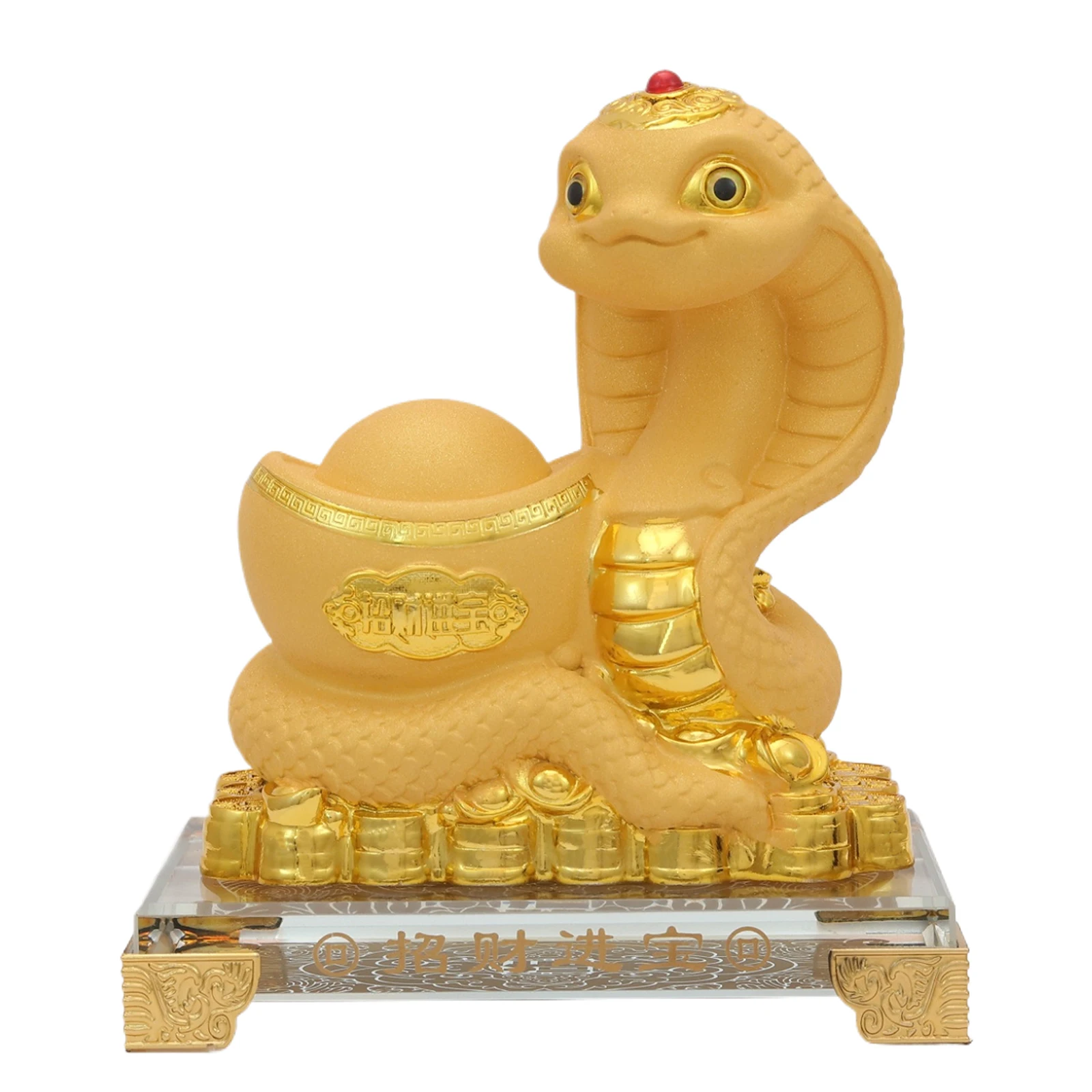 

Bwinka Feng Shui Chinese Zodiac Snake Year Golden Resin Collectible Figurines Decoration for Luck & Wealth Perfect for Your Home