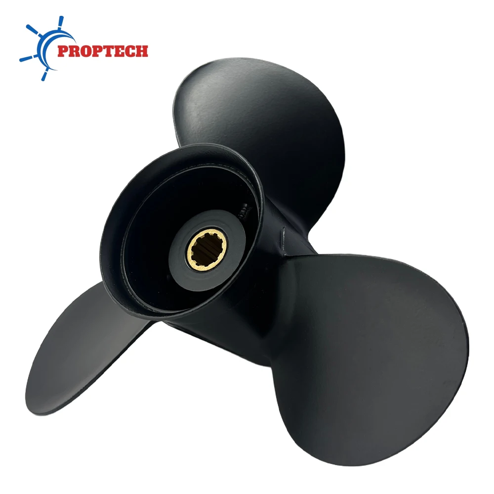 Aluminum Alloy Propeller for Tohatsu Nissan Mercury Outboard 9.9x12 Inch 3 Blade 10 Spline Fits 25 HP 30 HP Boat Motors