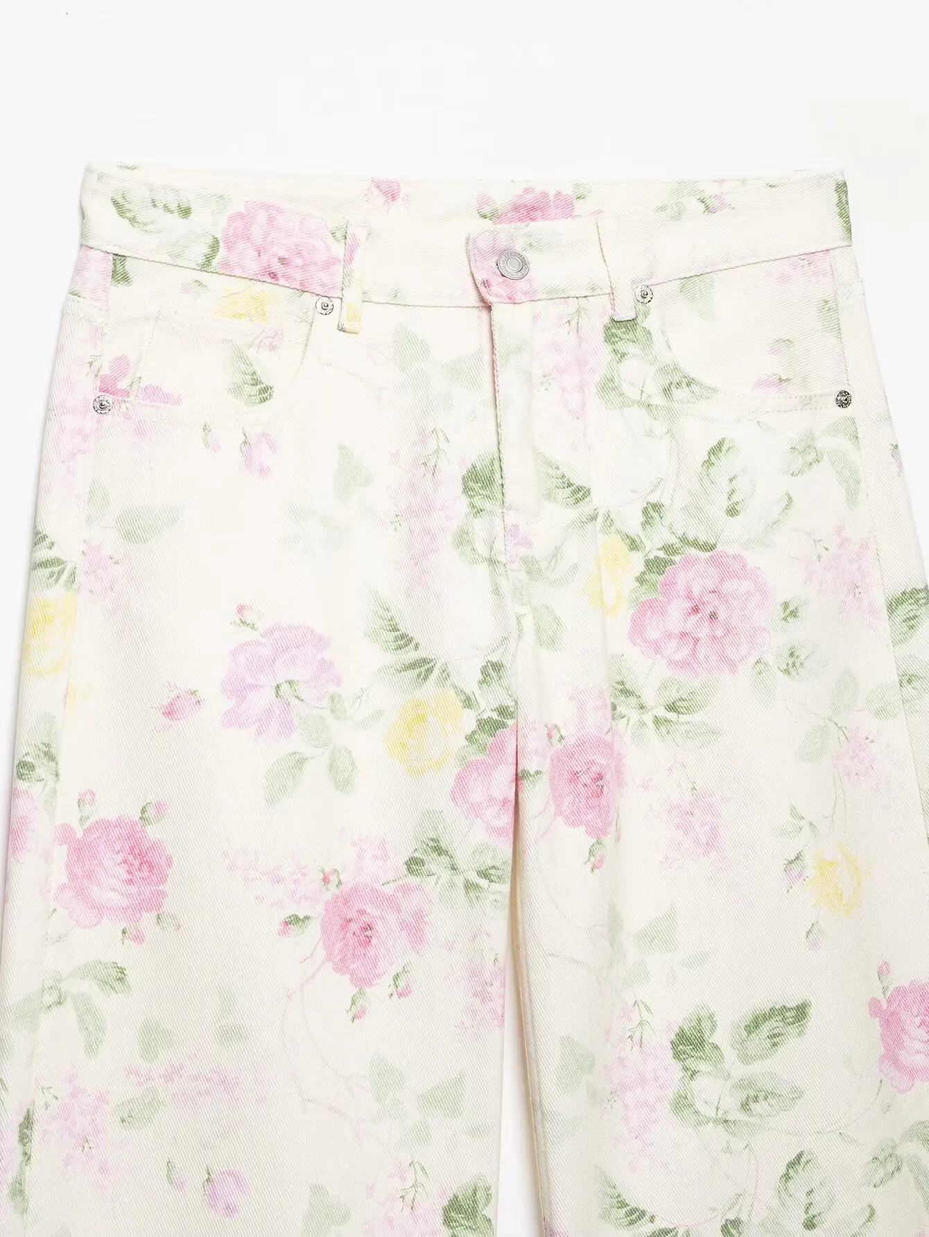 KONDALA Damen Blumen-Denim-Hose Neu 2026 Sommer Trendige High-Street Weite Hose Elegante Schicke Urlaubshose mit Niedriger Taille – Detail 11
