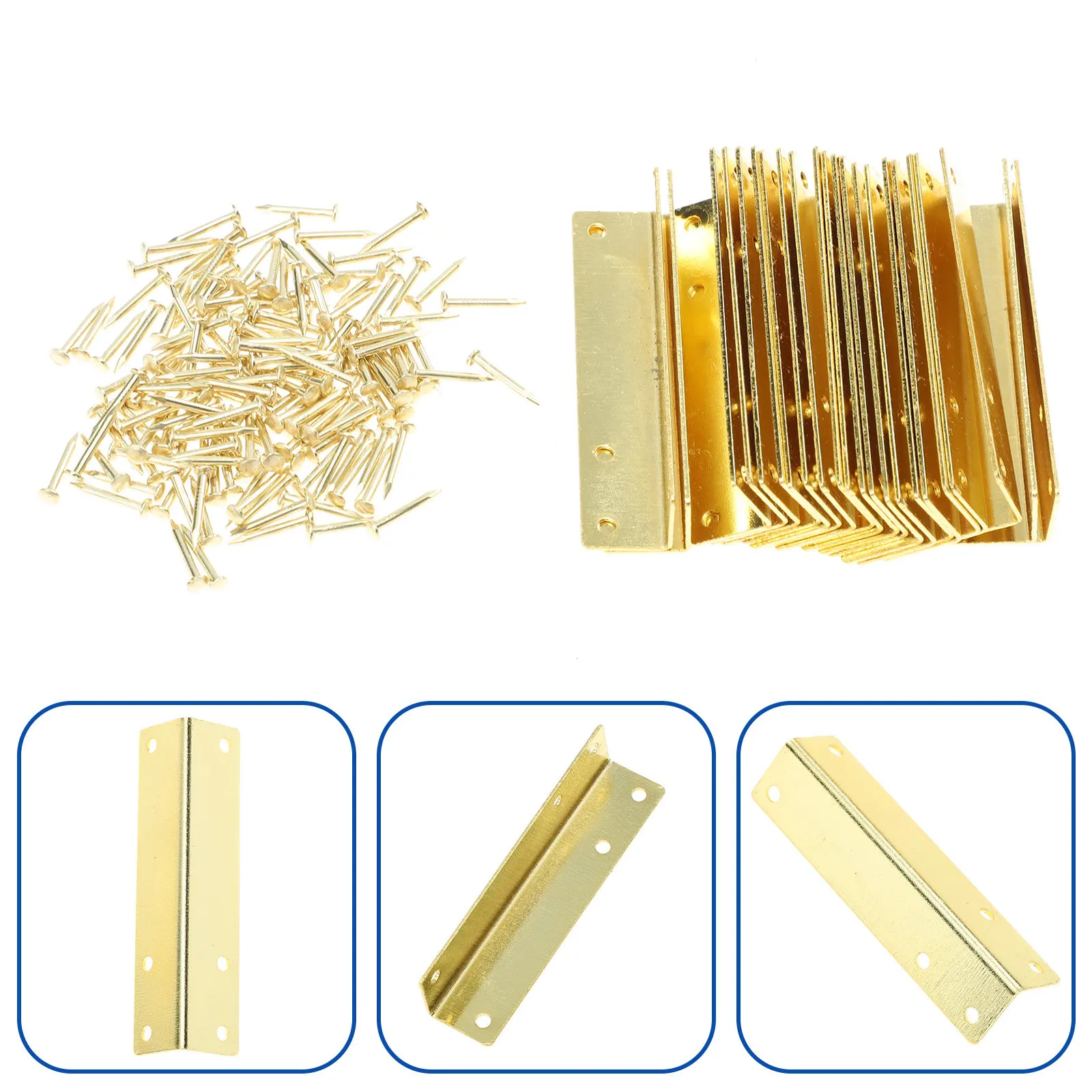 

20 шт. латунных угловых защитных накладок премиум-класса для защиты краев мебели, футляров для ювелирных изделий, организации домашнего хранения