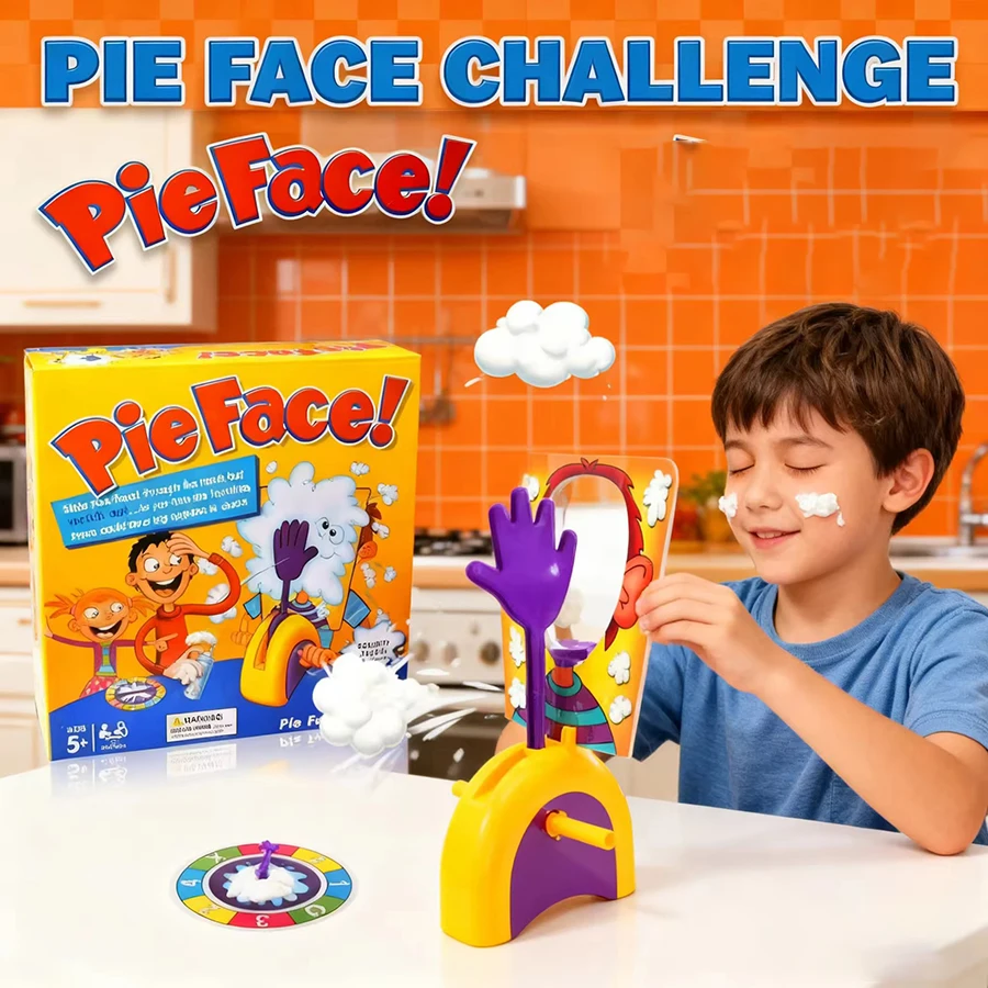 1pc Pie Face Gioco Whipped Cream nel viso Gioco da tavolo per famiglie per bambini Divertente gioco di società Gadget Scherzo Bavaglio Scherzi Giocattolo antistress