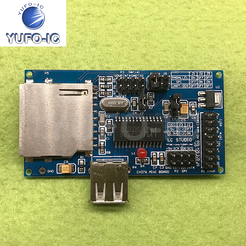 Free Ship 2pcs Evaluation Board Ch376s U Disk SD Card Mouse Support Parallel Port Serial Port PI Interface