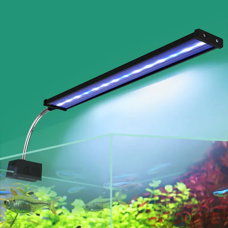 LED Aquarium Light For Aquatic Plant Flexible Head Aluminum Alloy 6w 10w 14w 100~240V Ultra thin Fish Tank Lamp