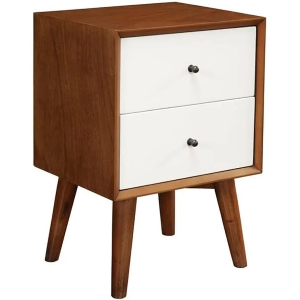 

Flynn Nightstand, 18 in x 15 in x 26 in, Chestnut and White