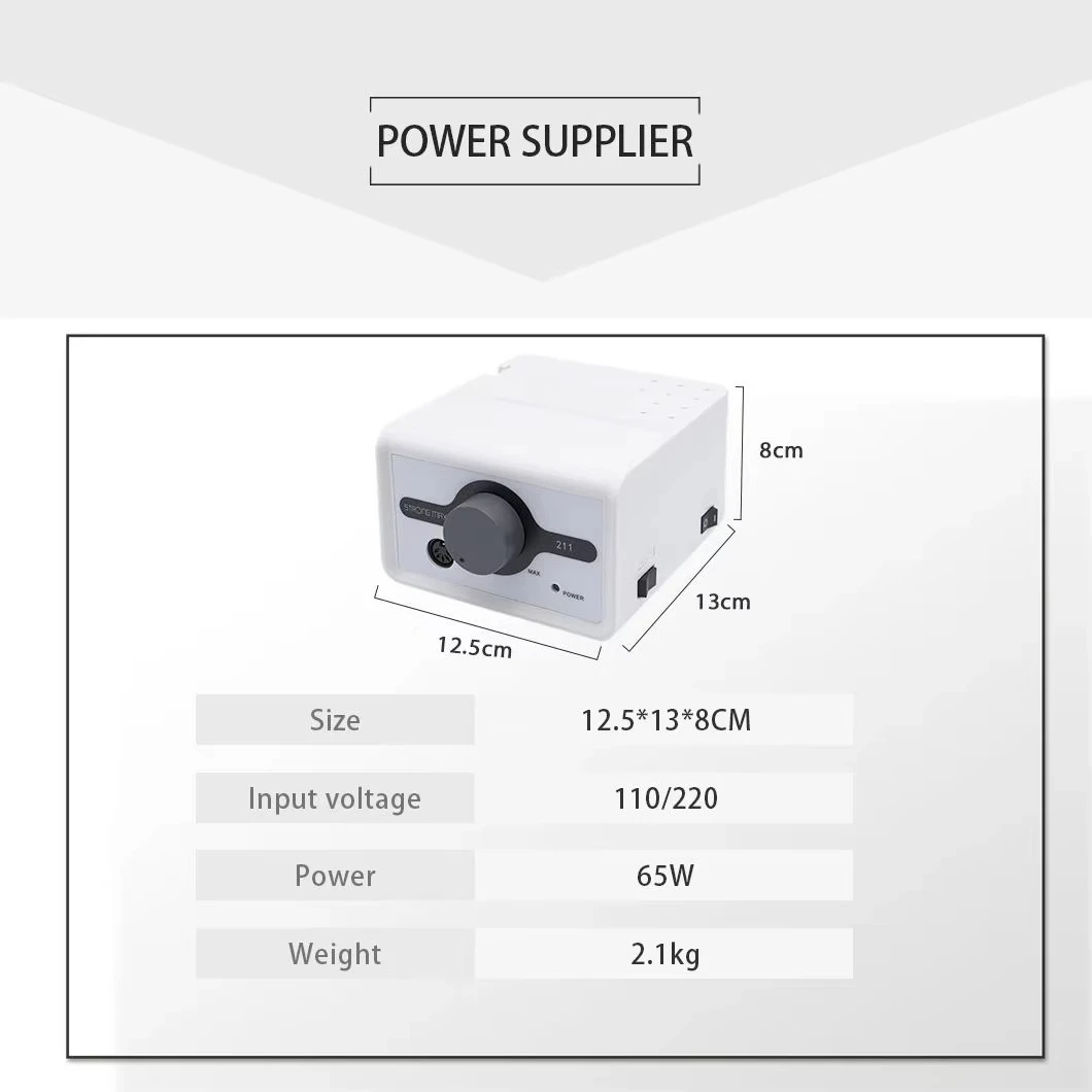 2028 S Manicure Pedicure File Polisher Sander 65W 45000RPM Professional Korea Strong Nail Drill for Nail Art Tech Jewelry DIY