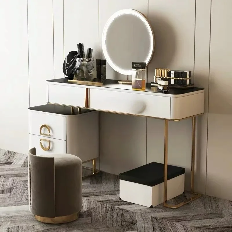 Light luxury dressing table, modern small apartment slate dressing table