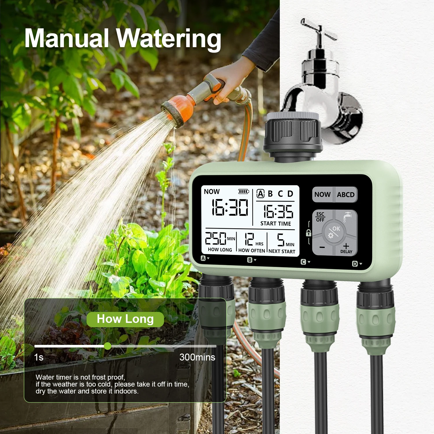 Eshico HCT-379 Intelligent Electronic Digital Automatic Water Timer Outdoor Home Garden Lawn Greenhouse Irrigation System