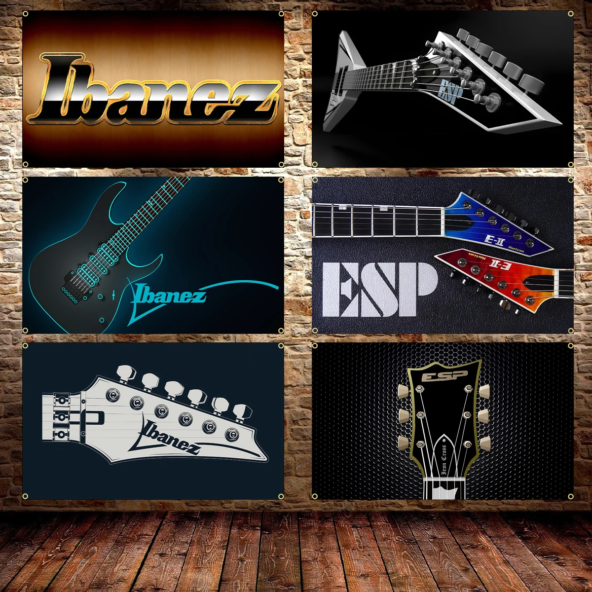 Bandera de guitarra Ibanezs de 90x150CM, 3x5 pies, bandera de guitarra impresa de poliéster para decoración de habitación, decoración al aire libre, tapicería, banderas divertidas para colgar
