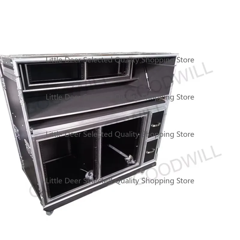 Customized 12U Rack Workstation Flight Road Case for Rolling Production Video Production