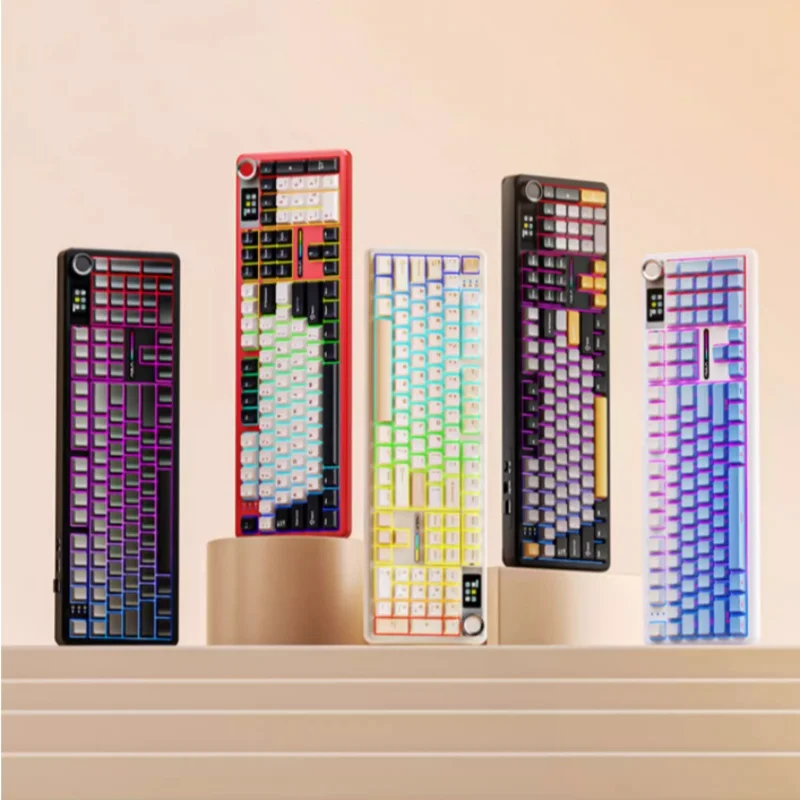 Aula F108pro Mechanical Keyboard Side Carving Customized E-Sports Gaming Wireless 2.4g Bluetooth Three Mode Rgb Keyboard Gifts