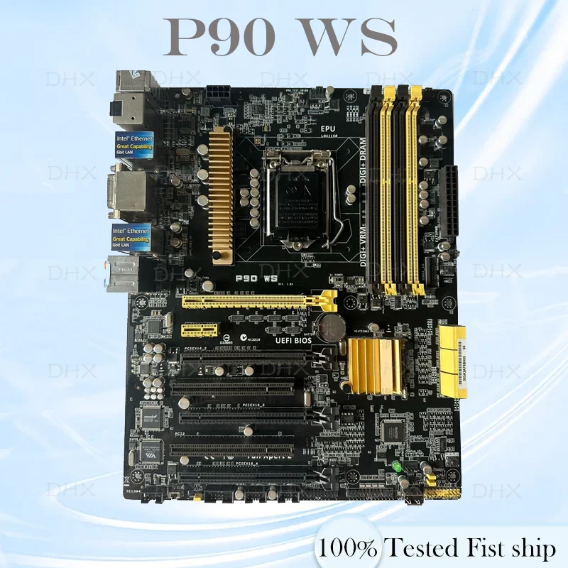 For ASUS P90 WS Workstation Dual Gigabit Main Board Main Board Supports 1150 Full Series CPU 100% Tested Full work be Fast ship