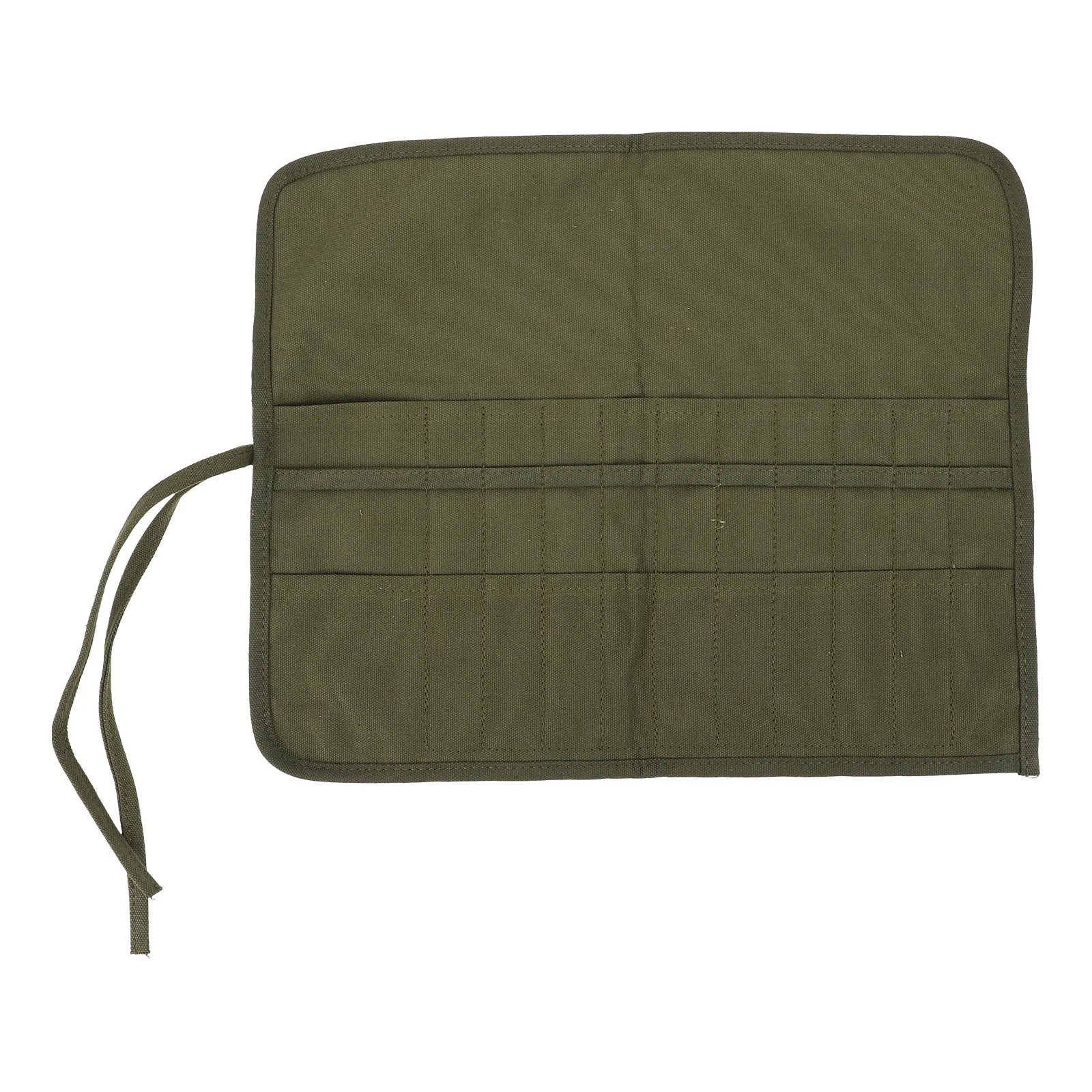 

1pc Simple Pen Organizer For Oil Painting Brushes Colored Pencils Storage Small Pencil Roll Bag Stationery Holder Canvas Bag