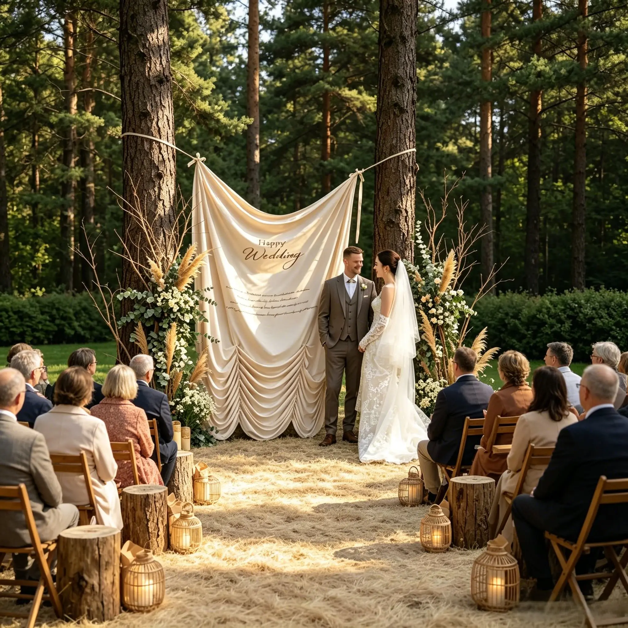 

American Wedding Pleated Hanging Backdrop Cloth Cream Style Outdoor Lawn Ceremony Background Curtain Wedding Party Photo Booth D