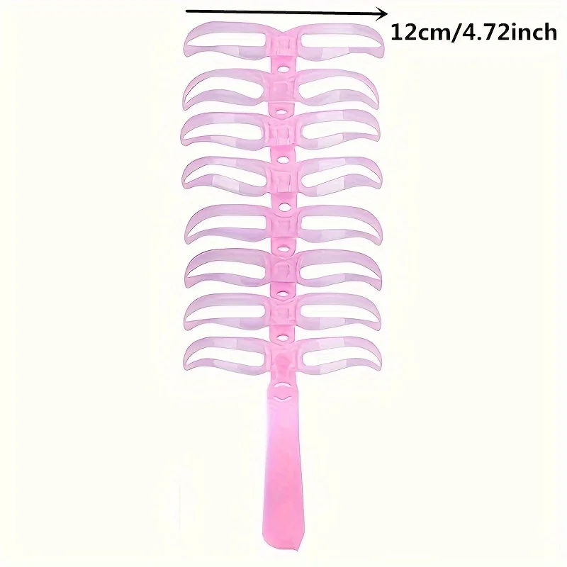 8-Piece Eyebrow Stencil Set: Low Allergenic, Silicone Brushes, ABS Plastic Handles - Perfect for All Skin Types