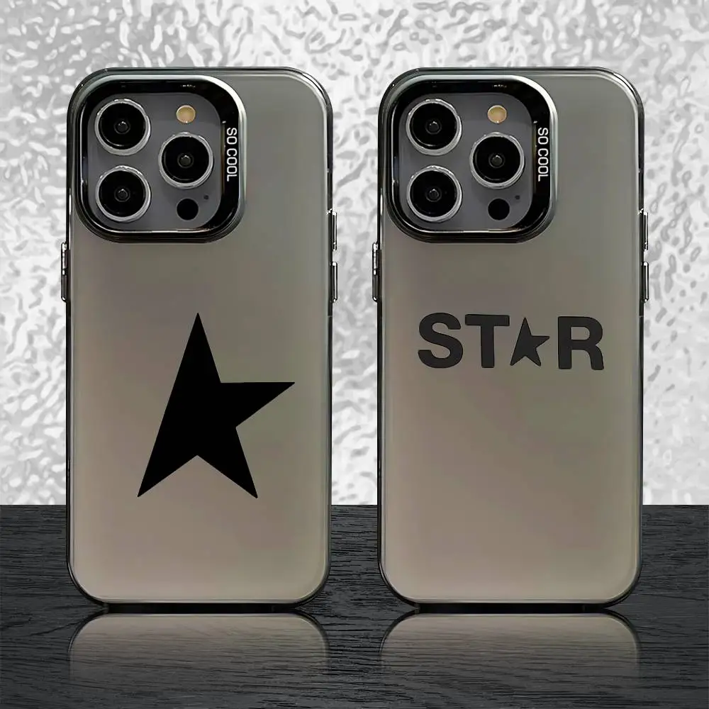 

Fashion G-Goo-seS Star Phone Case For iPhone 16,15,14,13,12,11,Pro,Max,Plus,Mini,SE Grey Black Matte Laser Back Cover