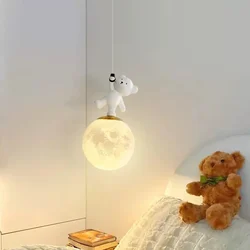 Modern Lovely Bear Bedside Chandelier Boy Girl Room Decorative Light Nordic Creative Restaurant Aisle Balcony LED Lamps