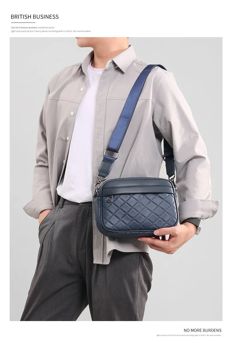 Neue Modische Umhängetasche für Männer und Frauen, Weiche Leder-Schultertasche, Koreanischer Stil, Rechteckige Umhängetasche, Unisex-Geldbörse – Detail 23