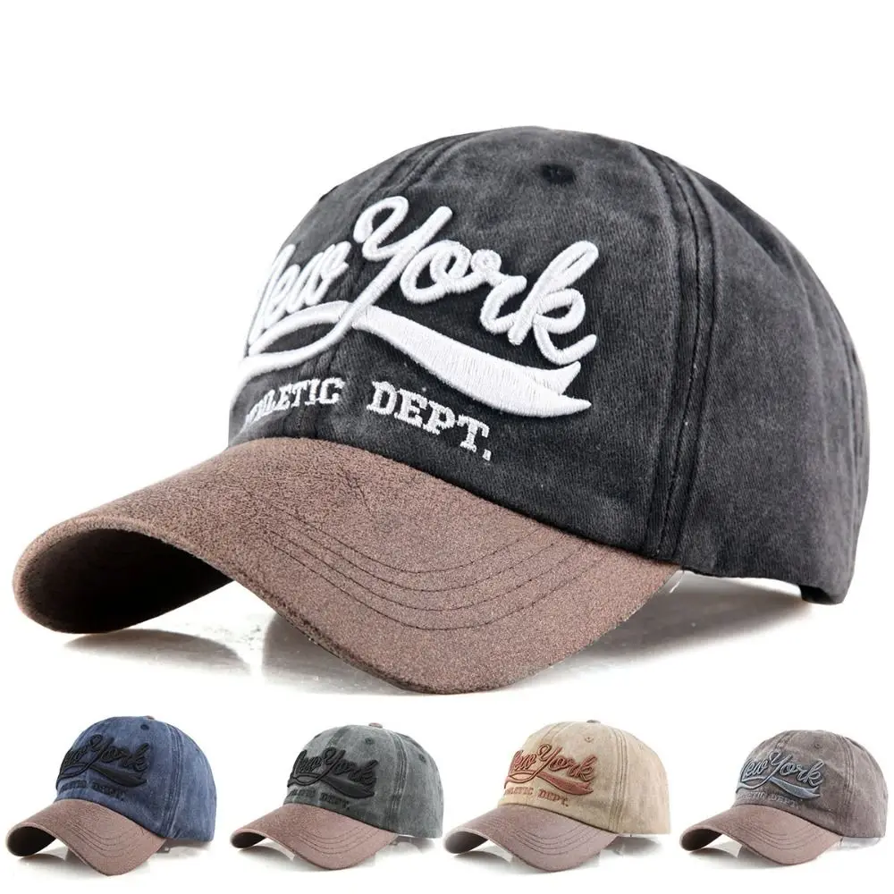 NEW YORK Embroidery Baseball Caps Fashion Spring Summer Outdoor Sports Distressed Faded Casquette Cotton Sun Hats Man Women