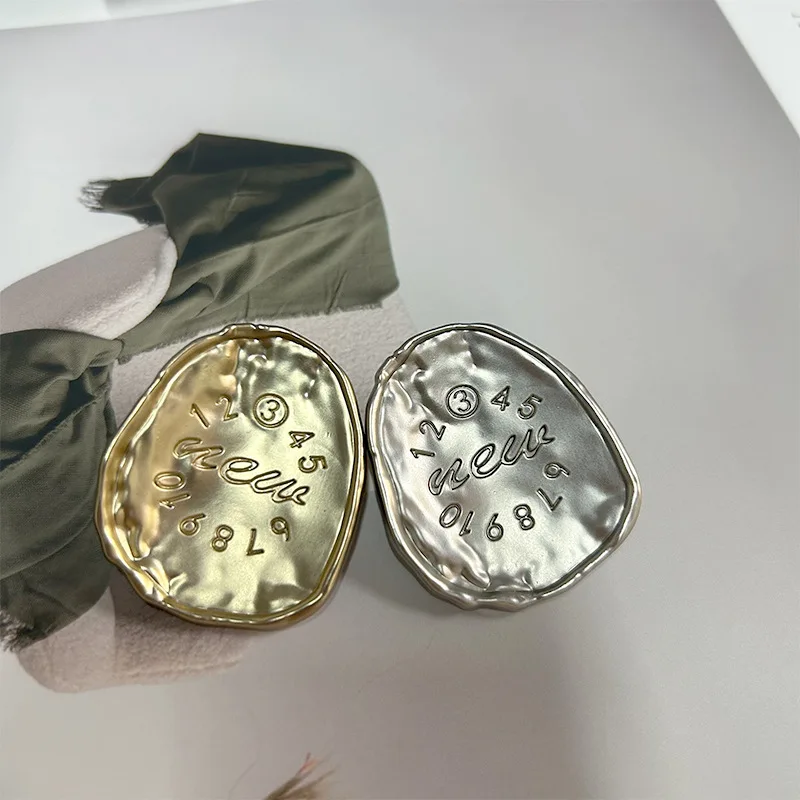 Botões de metal digitais 20/39mm 6 peças de moda oval botão de liga diy fivela de roupas decorativas